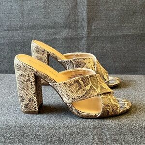 Who What Wear Slipper Heel Sandals Snakeskin Print